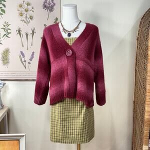 90s Y2k Striped Cardigan Sweater Whimsy Twee Whimsigoth Fairy Grunge Forest M